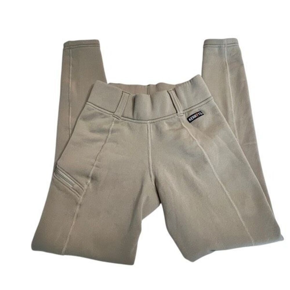 Kerrits Women's Power Stretch Fleece Zip Pocket Riding Tight Leggings Beige Xs